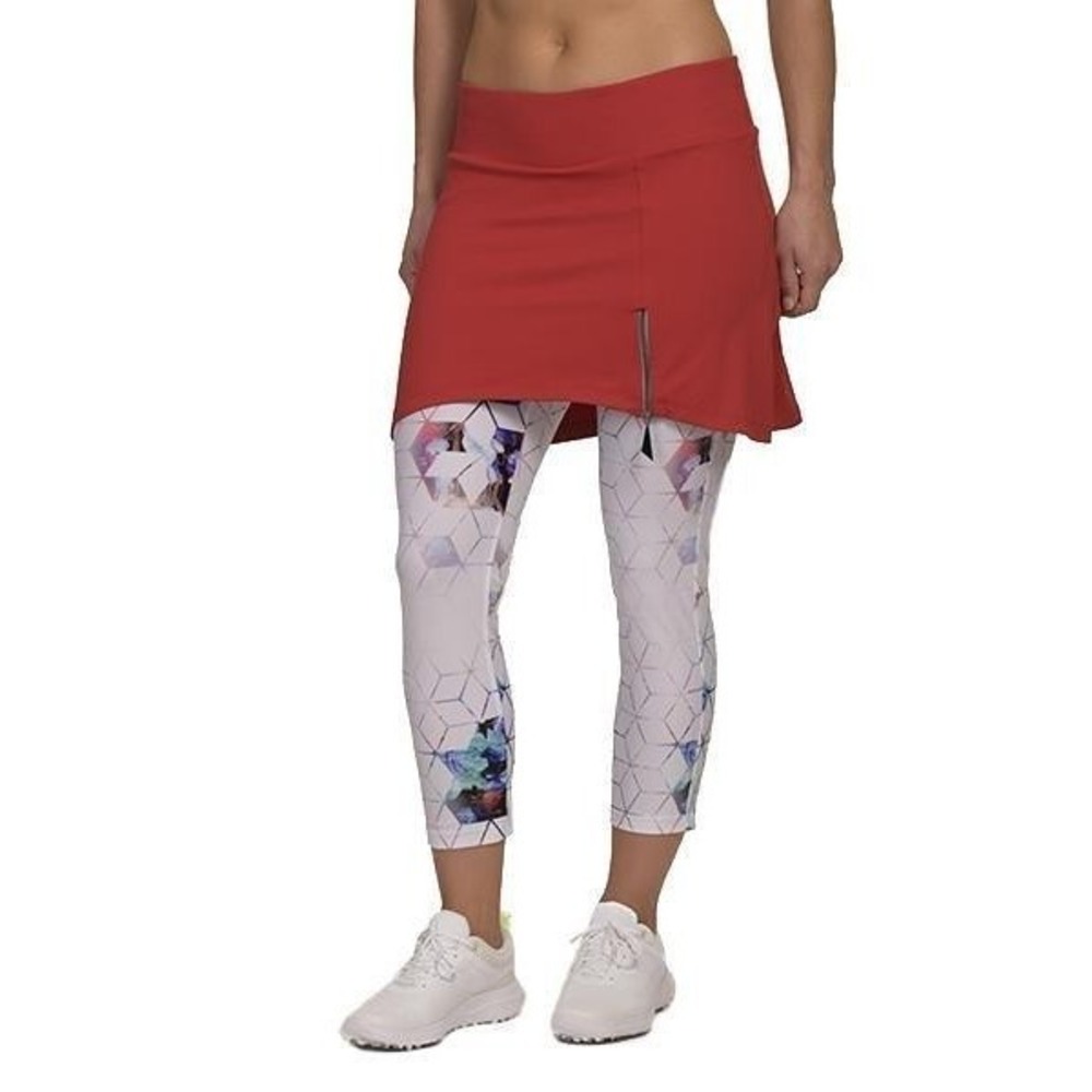 SwingDish Womens Leggings Skort Combo Red Bloom Activewear Golf BL002-2 Large